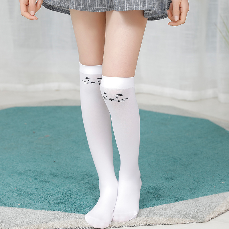 Weiß Schule Mädchen Socken Samt Kniehohe Lange Socken Karikatur Stern Herz Streifen Kind Schwarz Prinzessin Socken Kniekousen Meisje: 18