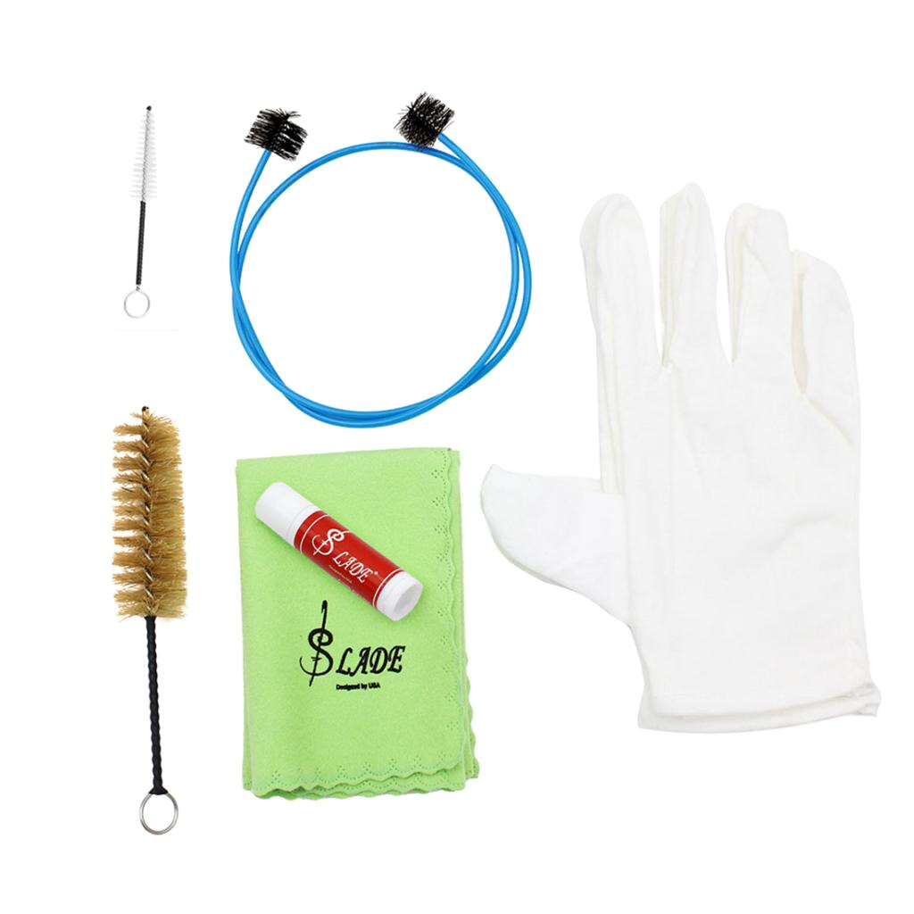 6 en 1 trompette/Trombone/corne/Tuba brosses trompette gants ensemble de lubrifiant en tissu