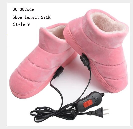 Elektrische Heizung Schuhe Elektrische Hausschuhe Baumwolle Fuß Wärmer Temperatur Einstellung Wiederaufladbare: Style 9