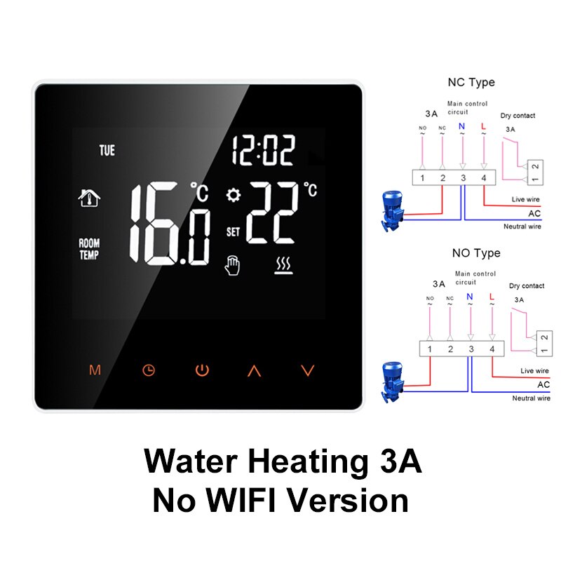 Tuya smart life wifi termostat temperaturregulator til vand / elektrisk gulvvarme vand / gaskedel arbejder med google home: Vandopvarmning