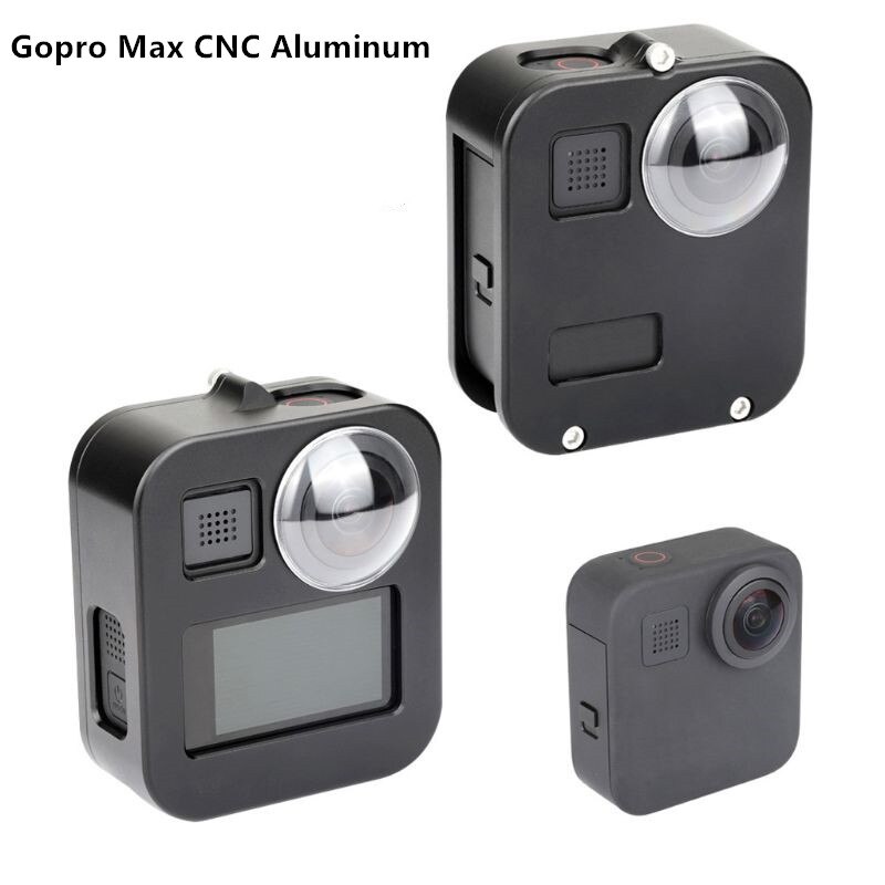 Voor Gopro Max Cnc Aluminium Beschermende Kooi Behuizing Shell Case Cover Met Lens Cap Voor Gopro Max