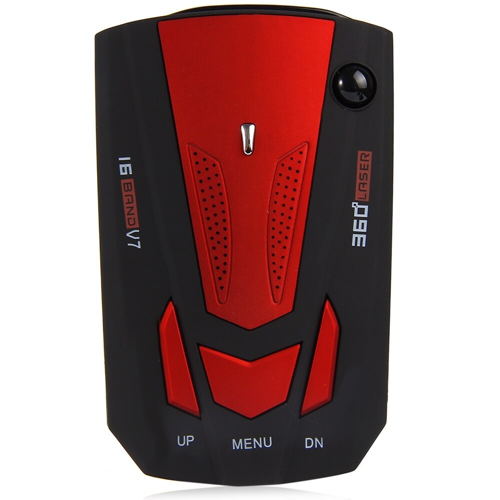 V7 Blauw/Rood Auto Radar Detector 360 Graden 16 Band Scannen LED Display Auto Detectoren Engels/Russisch Voice alert Waarschuwing