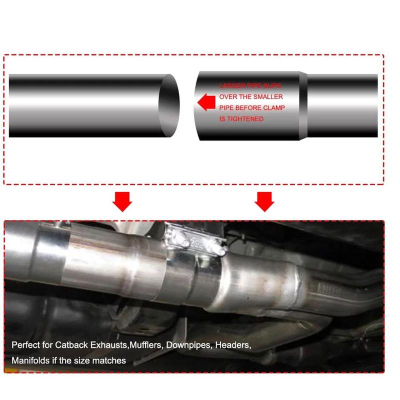 Universal stainless steel exhaust clamp pipe exhaust type banjo clamp pipe clamp for sliding type motorcycle muffler muffler aut