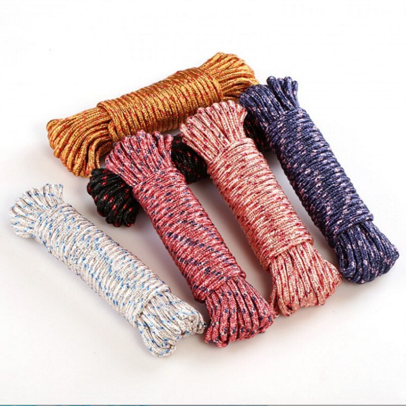 180Cm Droogrek Voor Kleding Doek Hangers Draagbare Reizen Waslijn Multifunctionele Lijn Met 12 Clips Staal Kleding Lijn Pinnen: random color 10m