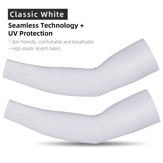 ROCKBROS protezione solare maniche da braccio da ciclismo compressione seta di ghiaccio maniche senza cuciture Anti-UV esecuzione di manicotti da basket scaldamuscoli: XT045W / M