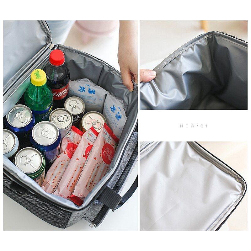 Portable Thermal Cooler Bag Picnic Food Beverage Drink Beer Cooler Ice Pack Bags Fresh Keeping Organizer Insulated Lunch Box Bag