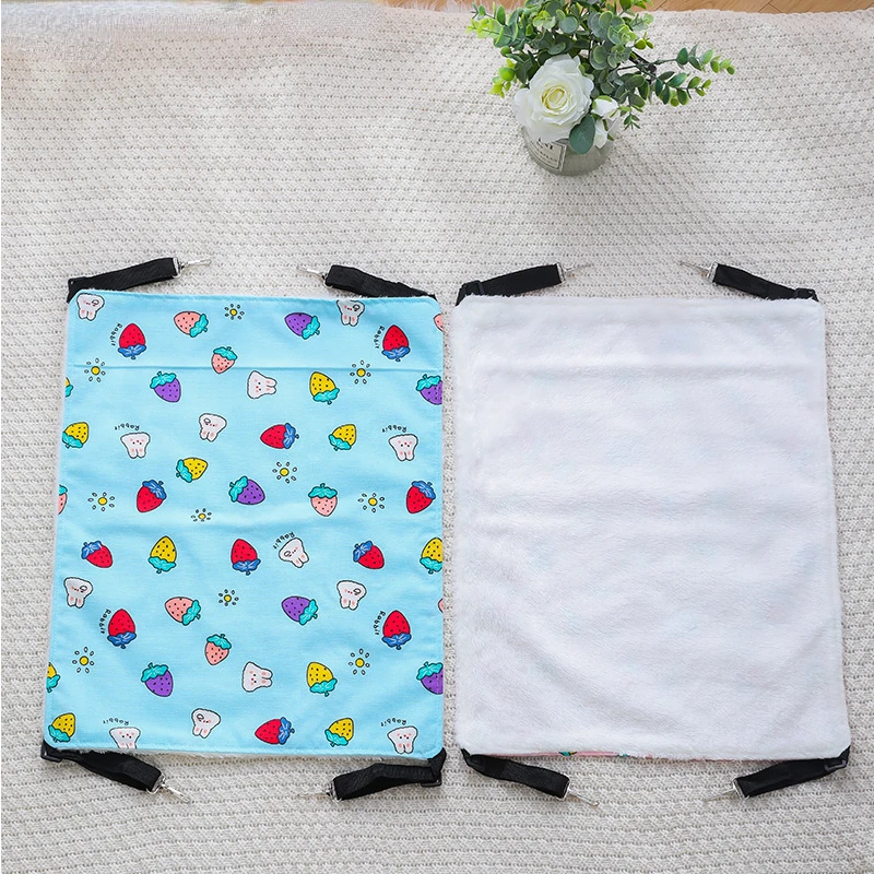 Hamaca de lona para gatos, camas para hámster, cama colgante de doble cara, columpio para mascotas, hámster, ardilla, conejo, descanso, suministros para dormir