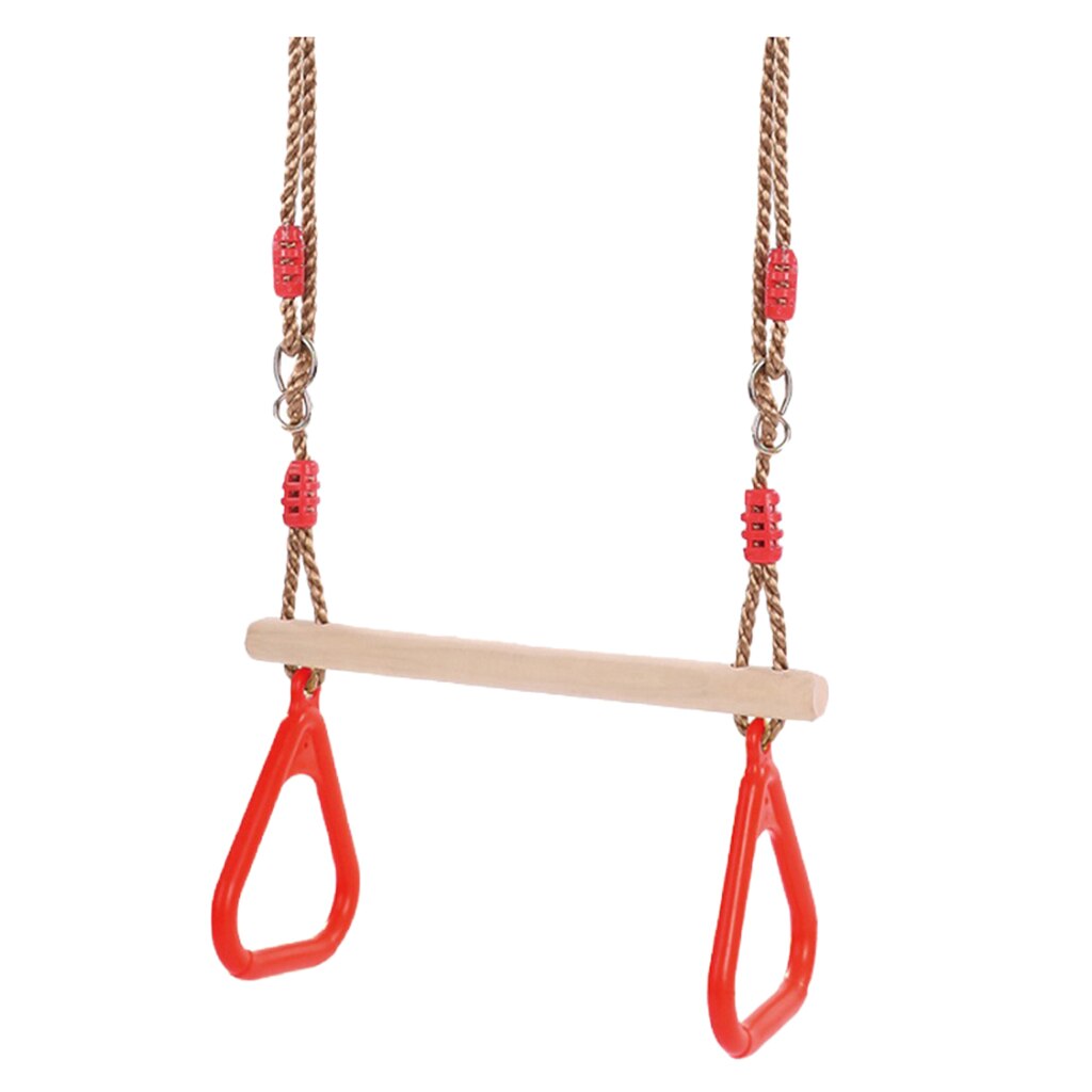 Legeplads trapeze svingringe til indendørs udendørs havehave legetøj: Rød