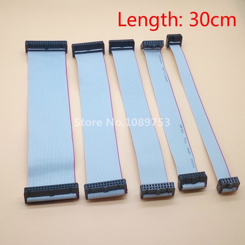 1 piezas gris cinta plana Cable de datos 300mm 10mm P 14P 16P 20P 26P 34P 40P Cable plano de datos de la cinta para conector de 2,54mm