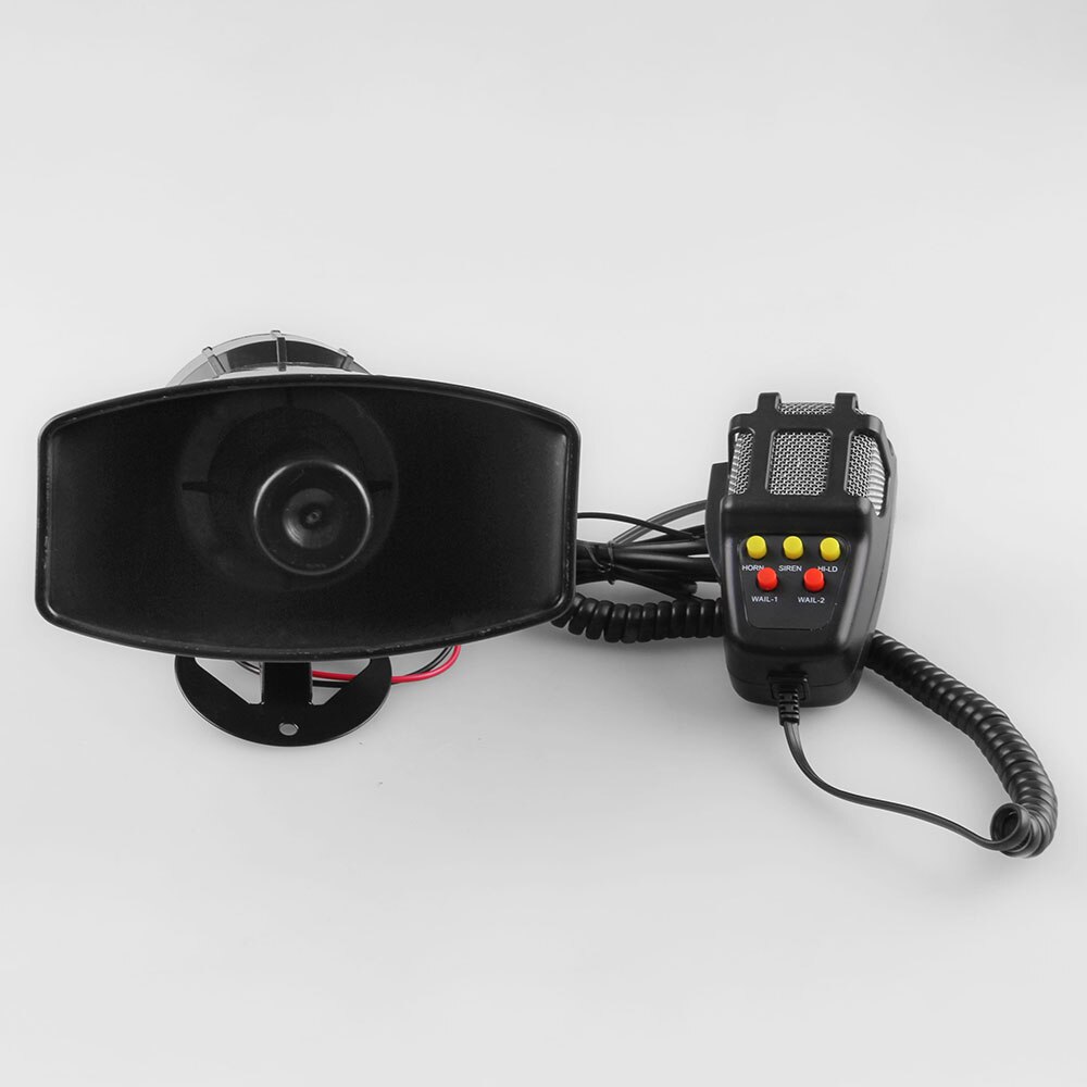 5 Tone Sound Car Siren Vehicle Horn with Mic PA Speaker System Emergency Sound Amplifier - 60W Electric Ambulance/Horn-Hoote
