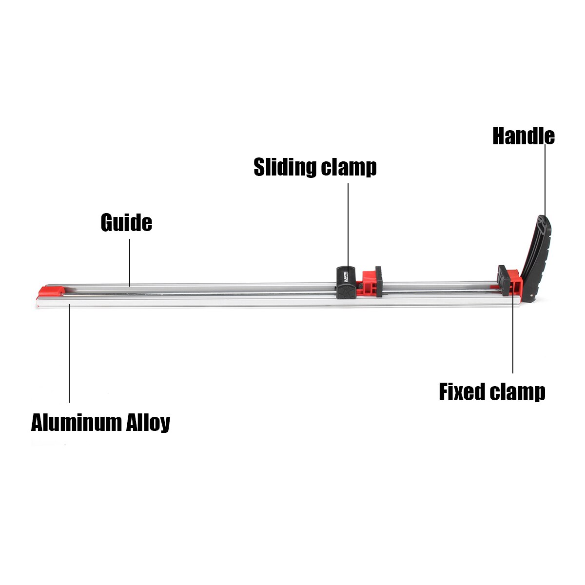 24'' Woodworking Cutting Guide Wood Gauge Clamp Aluminum Alloy Grip Straight Table Angle Saw Guide DIY Contours Gauge Duplicator