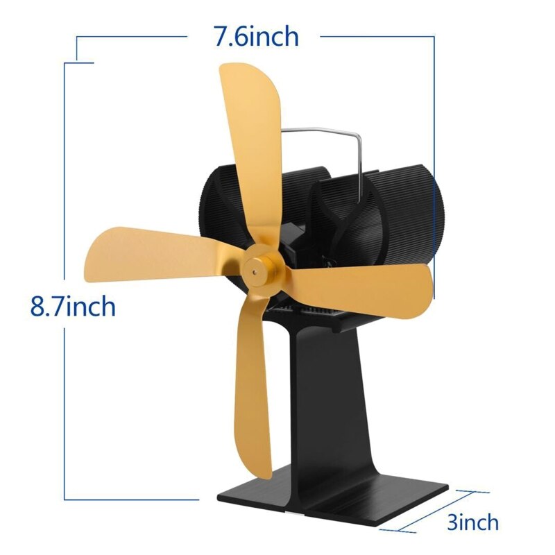 4 Bladen Warmte Aangedreven Kachel Ventilator Voor Hout Log Brander Heater Haard Brandstofbesparing Rustig Ecofan Efficiënte