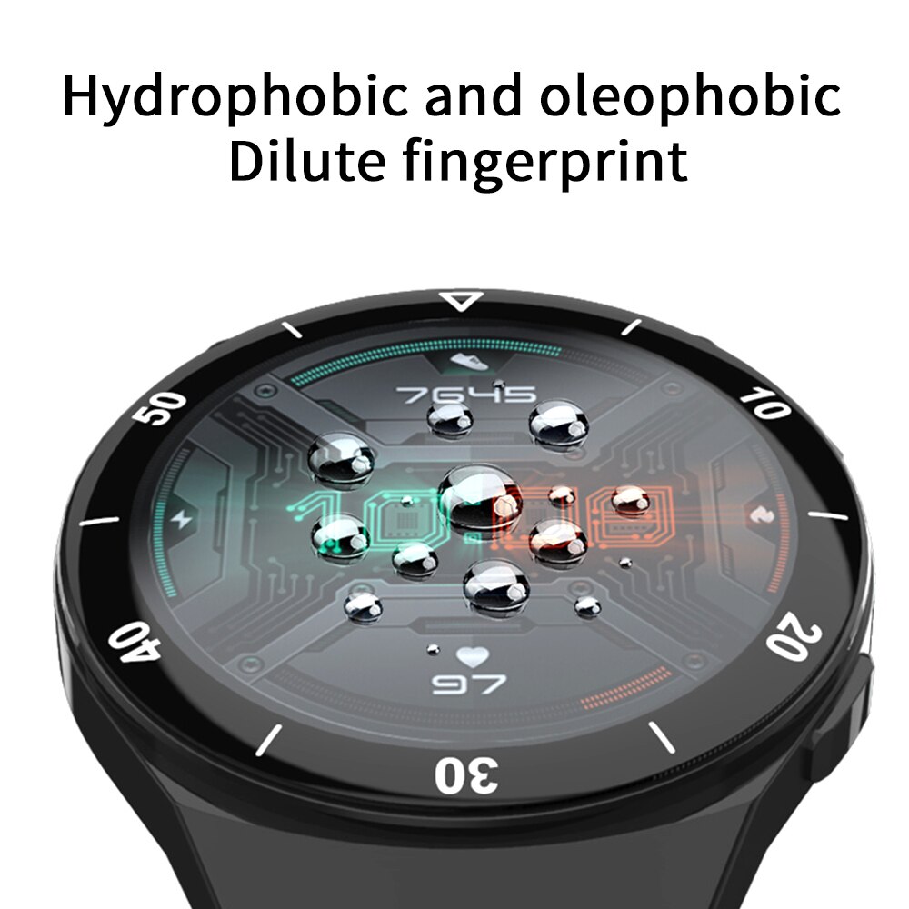 Smart ur tilbehør til huawei  gt 2e 46mm 3d buet blød film  gt2e gt2 e smartwatch beskyttelsesetui i fuldt hærdet glas