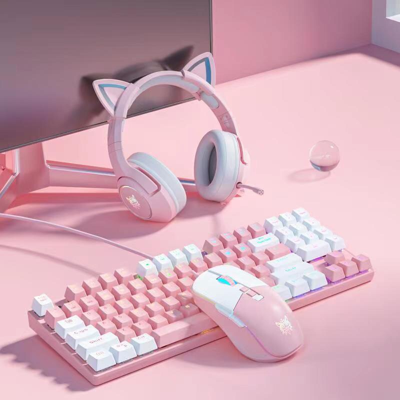 ONIKUMA G26 wired real mechanical keyboard mouse set 89-key Blue Switch hybrid backlit USB interface game office dedicated