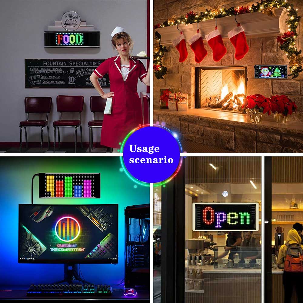 Rgb led billogo animation led matrix pixel panel gør-det-selv programmerbar bluetooth applikationskontrol kan bruges til jul
