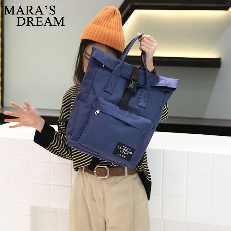Mara's Droom Vrouwen reistas Multifunctionele canvas grote capaciteit studenten bag casual eenvoudige effen kleur Vrouwen rugzak