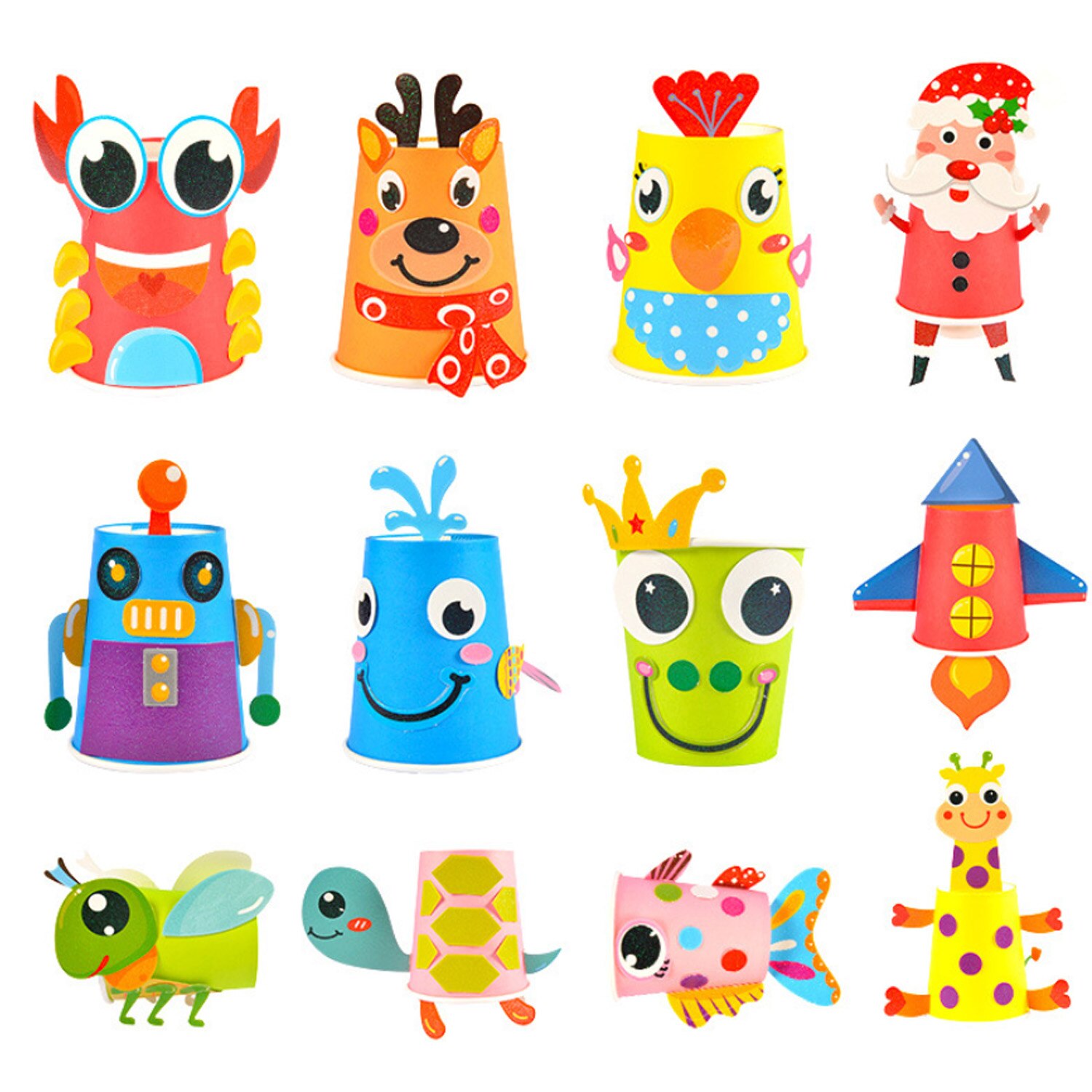 12PCS Kids Children DIY Handmade Paper Cups Craft ... – Vicedeal