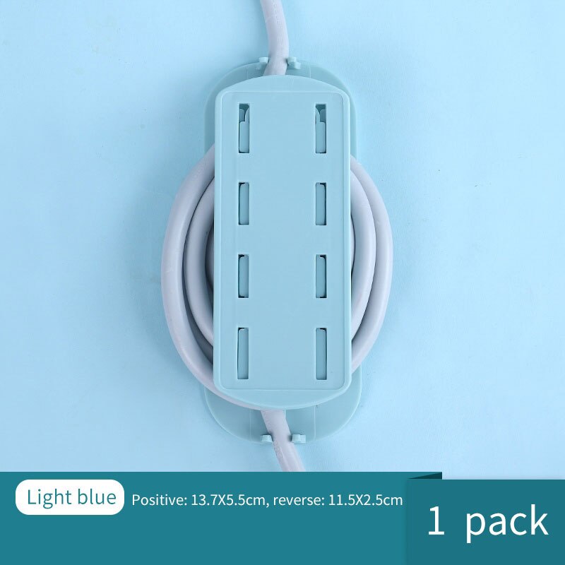Power Strip Fixed Device Connected Patch Board Strip Board Stickers Wall Hangers Socket Fixed Device Wall Cord Manager Wall Hang: blue