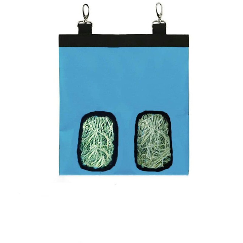 Alimentador de conejillo de indias y conejo Para mascotas, Bolsa de heno colgante, Bolsa pequeña, suministros Para mascotas, Bolsa Para Premios: Blue S