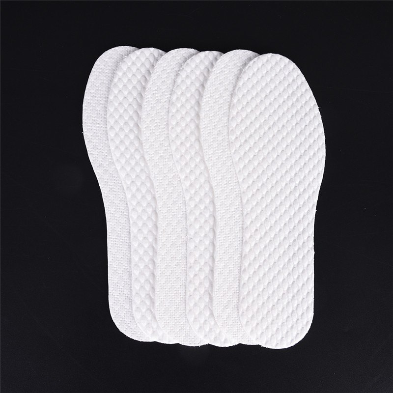 3 paar/partij wegwerp comfortabele inlegzolen van houtpulp voor schoenen, inlegzolen voor heren en dames, kleur wit