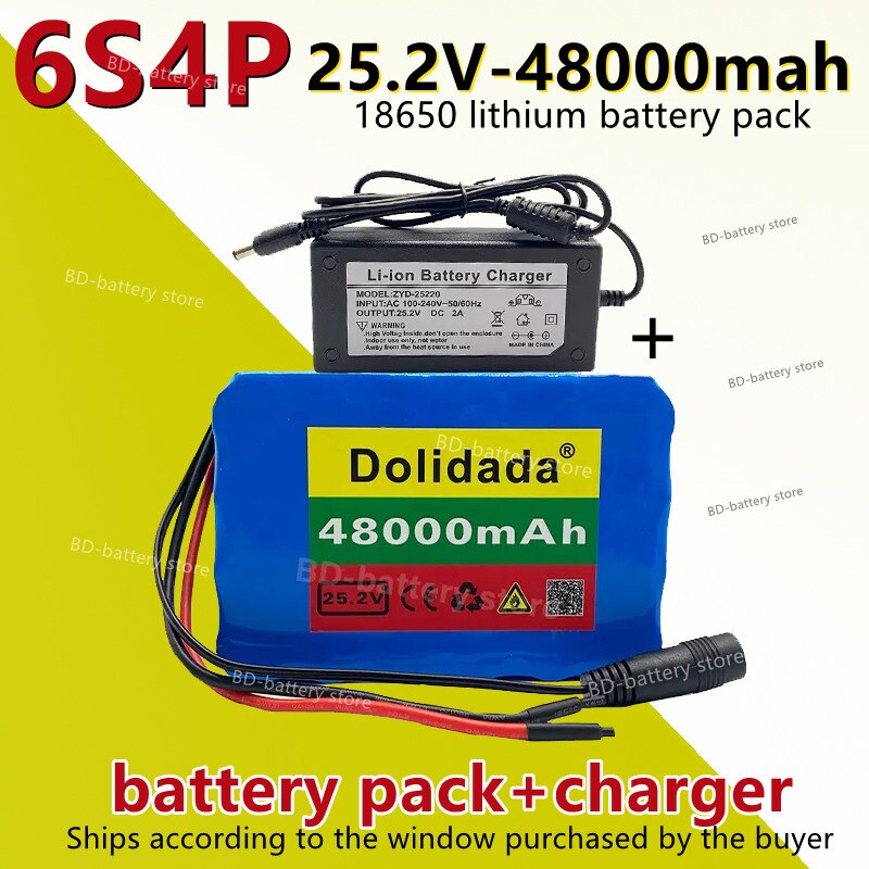 6s4p 24V 48Ah 18650 Battery Lithium Battery 25.2v 48000mAh Electric Bicycle Moped /Electric/Li ion Battery Pack