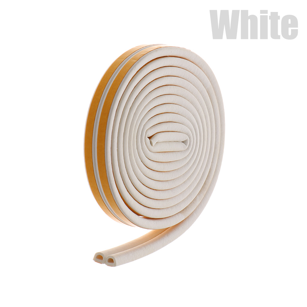5/10M Anti Collision Foam Draught Excluder Soundproof Self Adhesive Window Door Seal Strip Home Hardware: WHITE / 5M