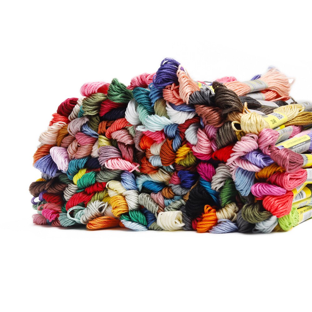 Random DM* Color Sets Soft Egyptian Cotton Embroidery Thread Yarn Crochet String Craft handmade 8 meters mixed labels: Random 200pcs