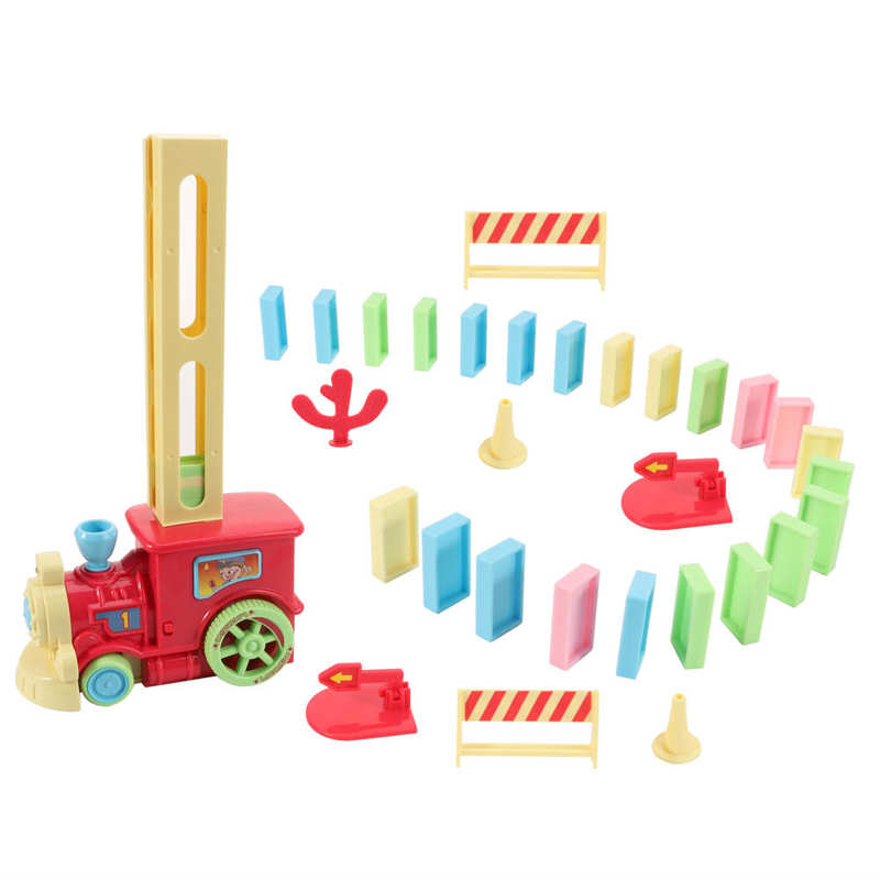 80 stk elektrisk domino togbil automatisk opsætning af farverige plast domino legetøj pædagogisk legetøj børn børn dag: Type b