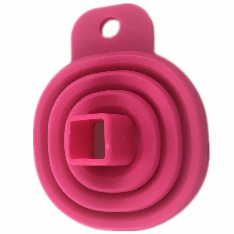Embudo plegable de Gel de silicona para cocina, tolva, accesorios de utensilios para cocina al aire libre, 2 unids/lote: style1pink