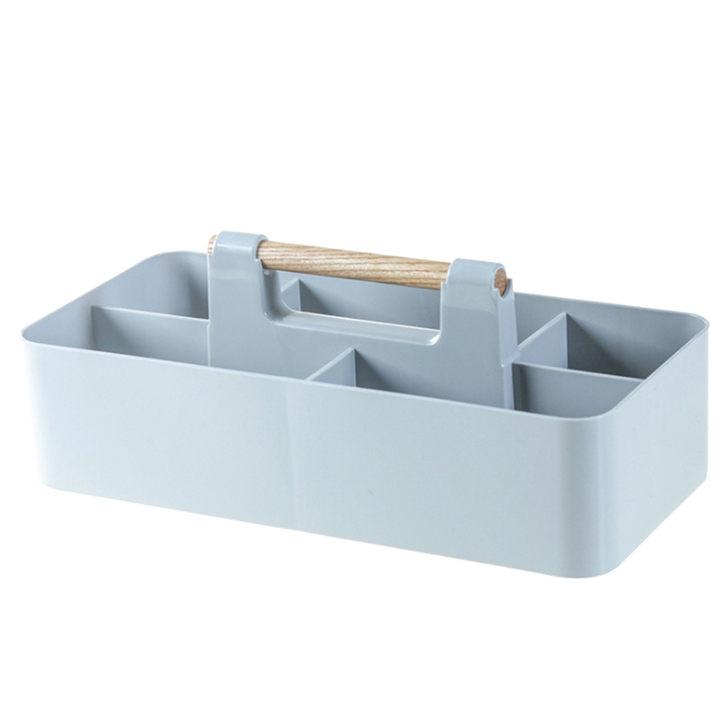 Multi-funktionale Abnehmbare Fach Kosmetik Schreibwaren Abschluss-Kasten Schreibtisch Lagerung Kasten Schreibtisch Veranstalter: Blau