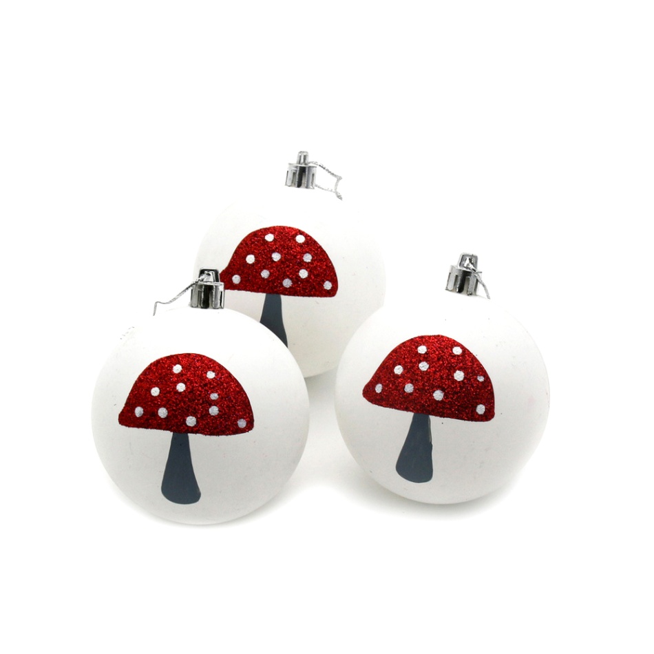 3Pcs Christmas Balls 6cm Baubles Christmas Tree Decorations Matte White Balls Christmas Tree Hanging Ornament Party Supplies