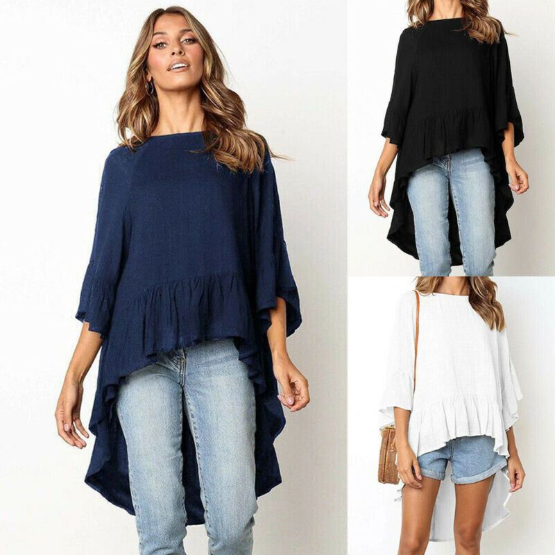 Goopom-chemisier manches longues style Boho | Blouse surdimensionnée femme irrégulière, pull-over, Baggy ample, haut,, chemisiers