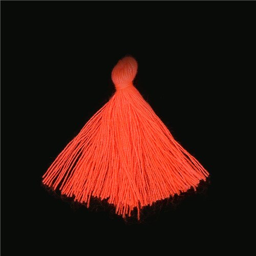 50 PC 27 MM Mini Polyester coton fil tissu gland bricolage pendentif bijoux clé faisant frange garniture artisanat glands accessoires de couture: Neon Orange