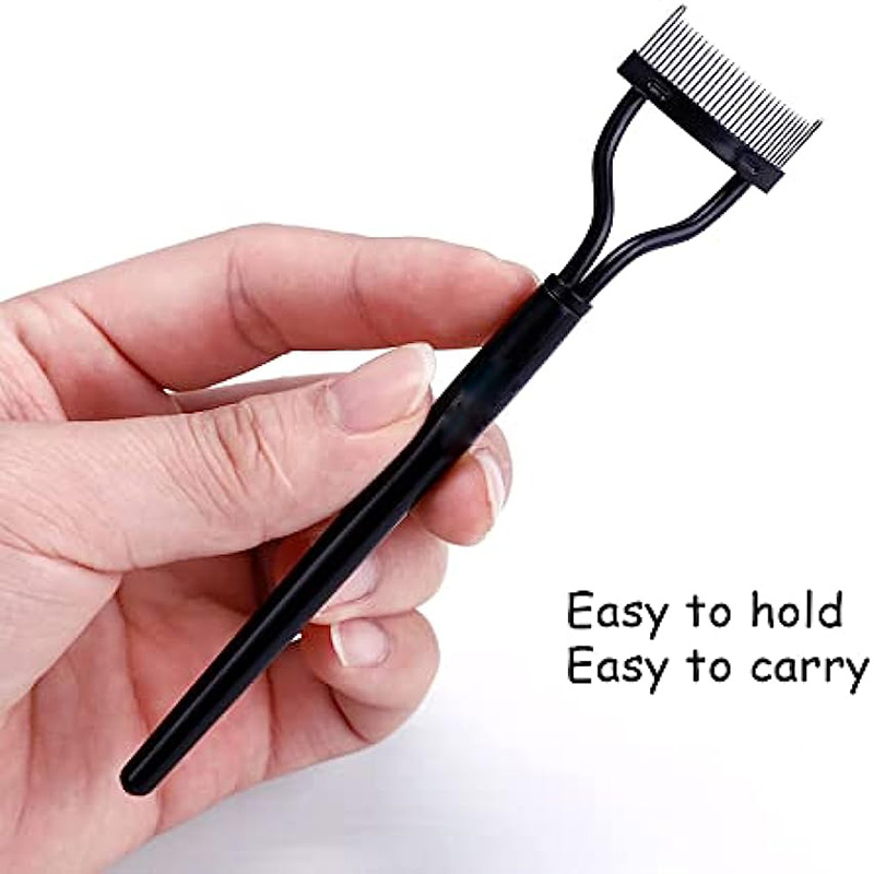 Eyelash Comb Eyelash Separator Tool Eyelash Brush Separator with Comb Cover Eyelash Comb for Eyelash Makeup Brush