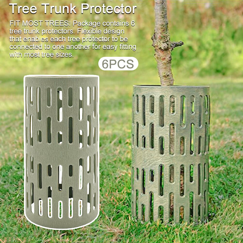 6pcs Lamp Posts Grey Durable Plant Tree Trunk Protector Guard Prevent Damage Practical Landscape Indoor Outdoor Lawn Garden