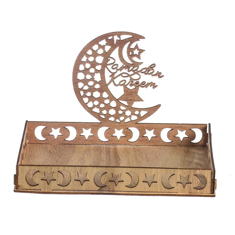 Moon Star Houten Ramadan Decoratie Voor Thuis Islamitische Moslim Party Decor Eid Mubarak Ramadan Kareem Voedsel Lade Eid Al adha
