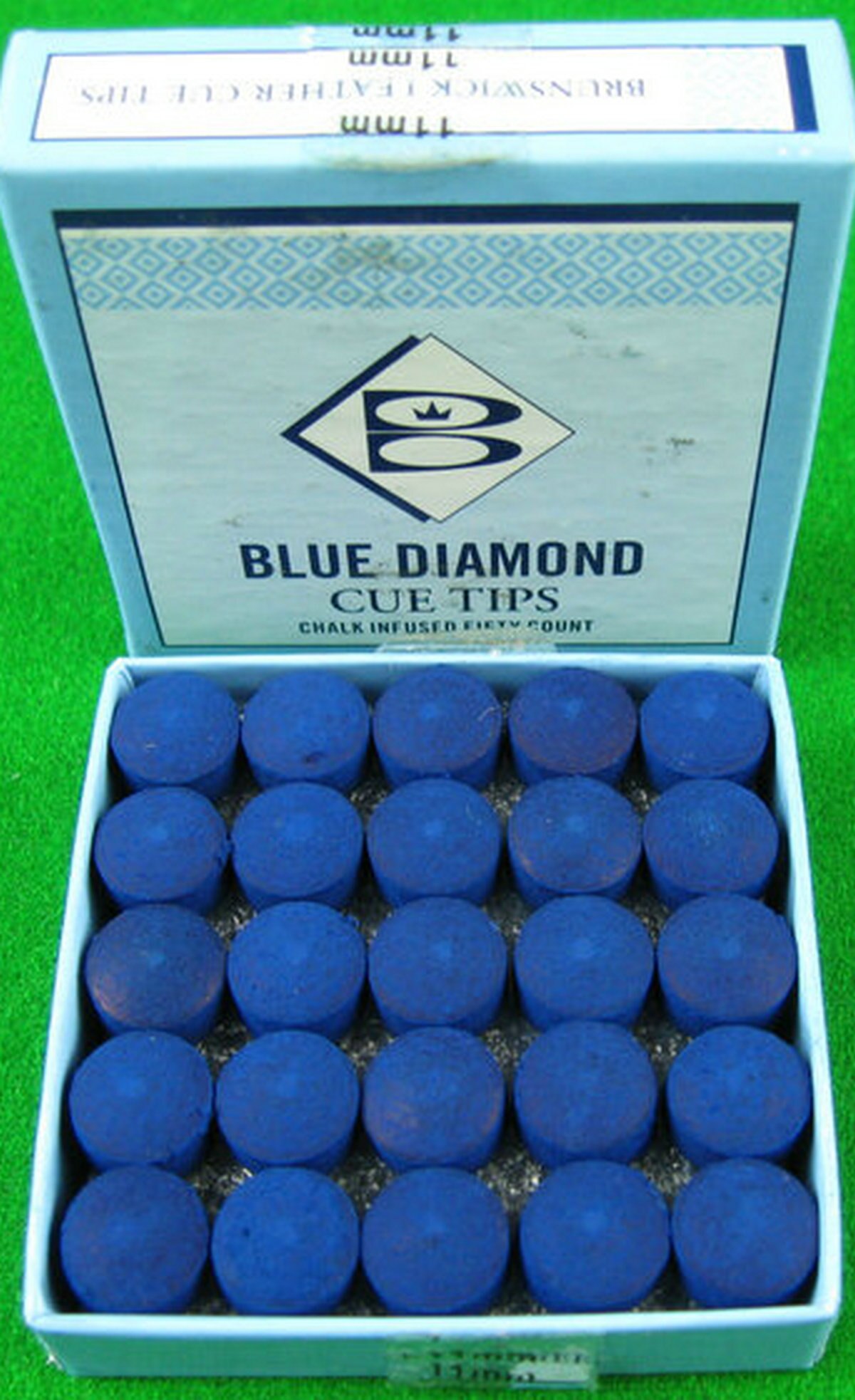BRUNSWICK Billiards Snooker Blue Diamond Cue Tip 11mm-M Hardness