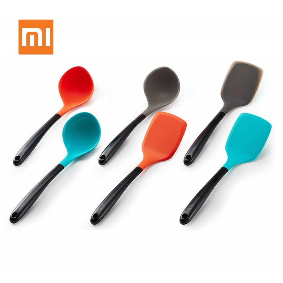 Original Xiaomi Silicone Gel Spoon Spatula Stainless Steel Anti-scalding Anti-skid Handle Kitchen Cooking Tools Utensils Smart