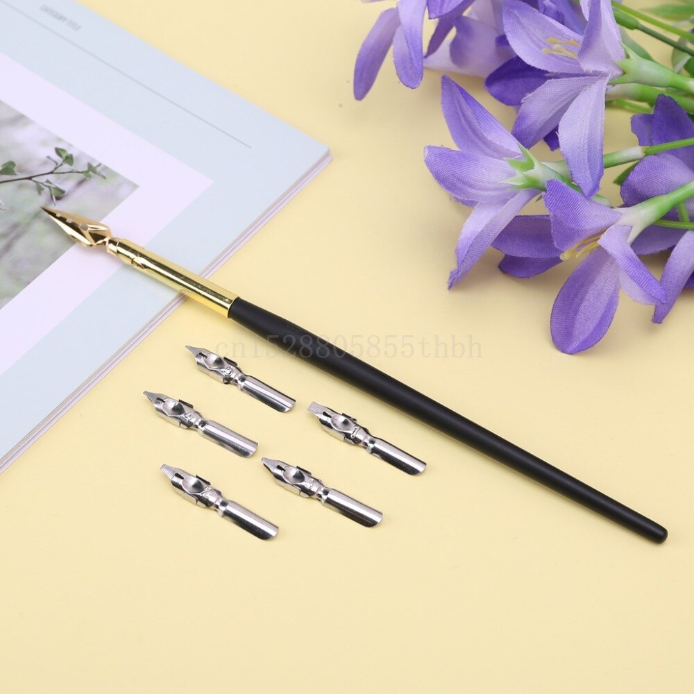 Kalligraphie Zeichnung tauchen Tinte Feder Kuli-einstellen Signatur Schreiben Antike Elegante