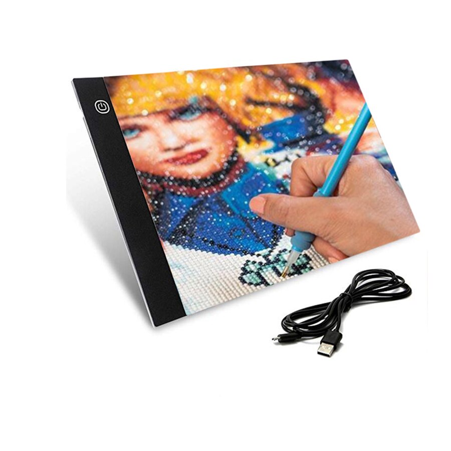 Portable A4 Size LED Diamond Painting Light Pad Eye Protection Bright Lightpad Board Diamond Painting Accessories Mosaic Tools: Package 1