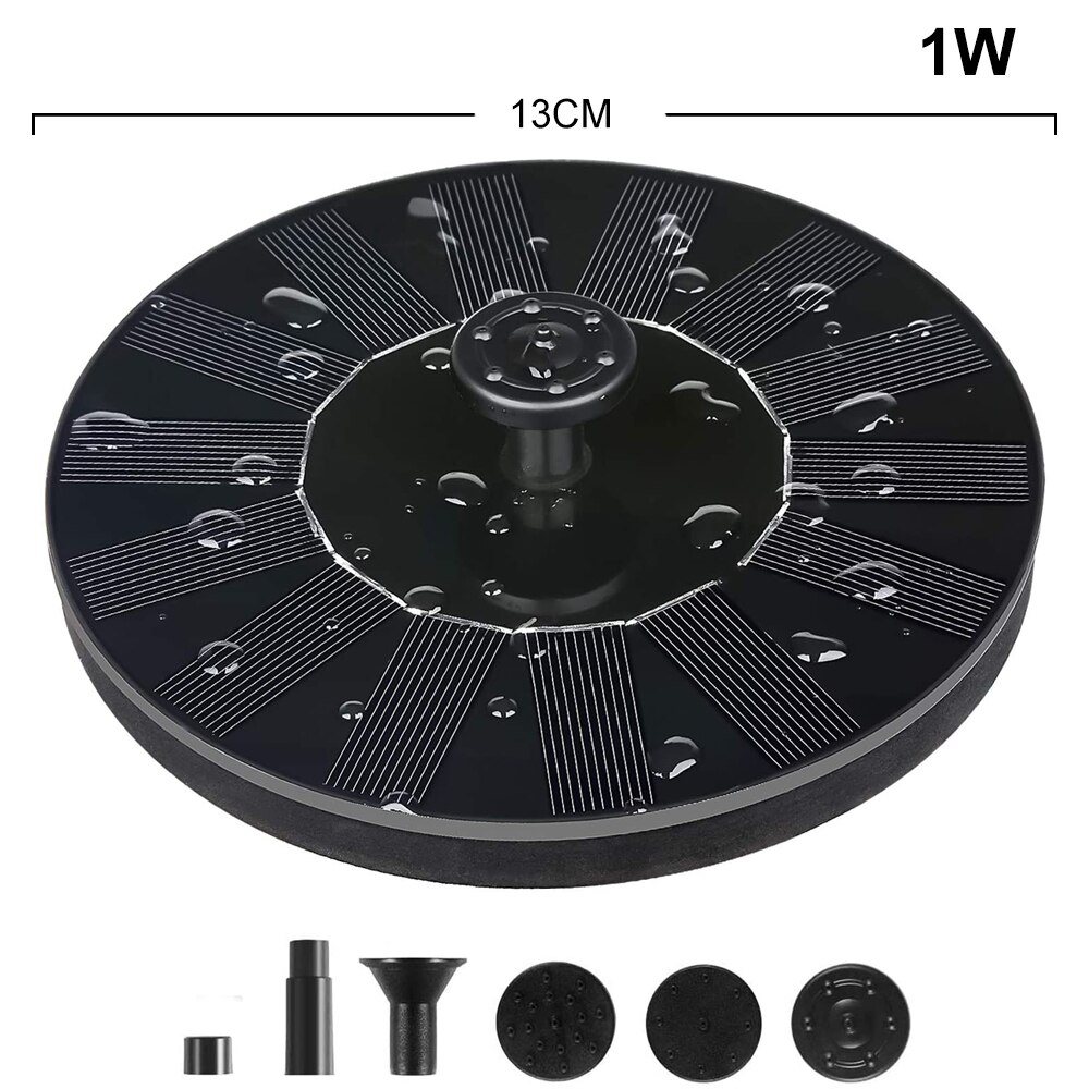7V Solar Fountain Watering kit Power Solar Pump Pool Pond Submersible Waterfall Floating Solar Panel Water Fountain For Garden: 13cm