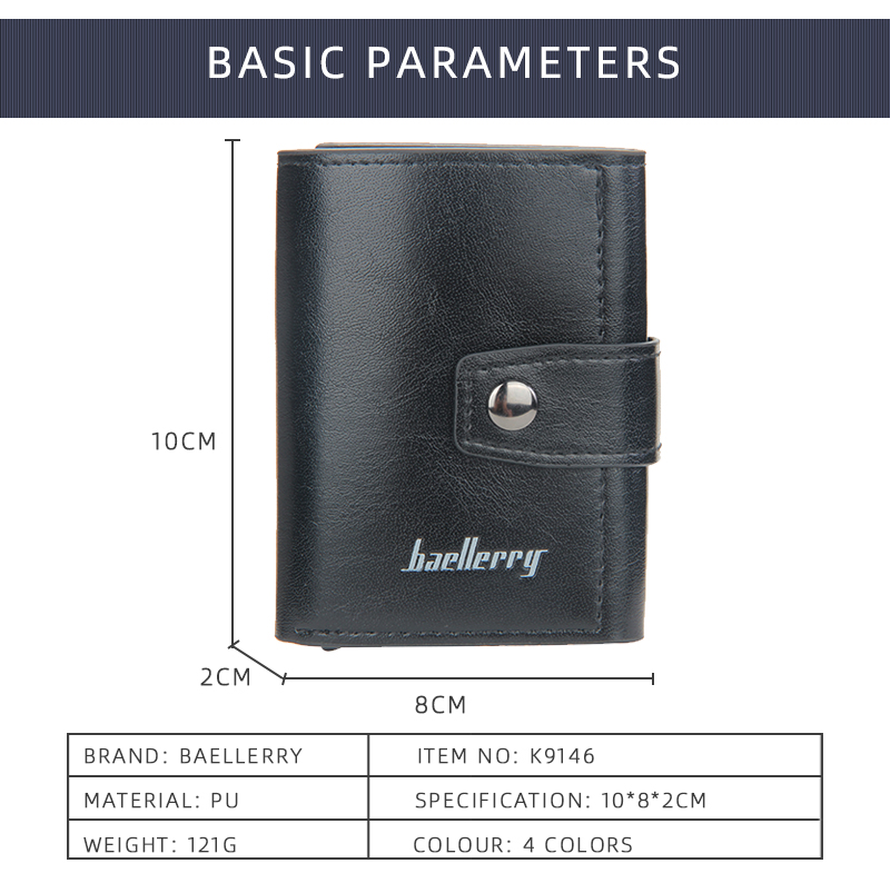 Antitheft Rfid Credit Card Holder Wallets Men Leather Aluminum Box Metal Male Purse Bag Small Cardholder Case Minimalist Wallet
