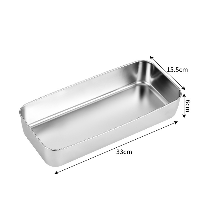Stainless Steel Flat Bottom Storage Tray with Lid Square Food Plate Cake Bread Pastry Baking Pan Dish Bakeware Kitchen Tools: PURPLE