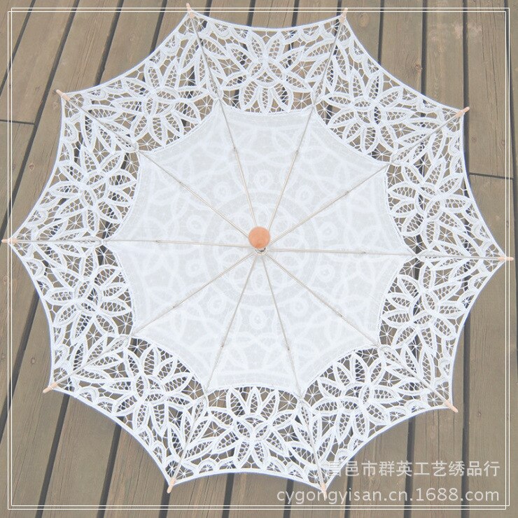 Mode Kant Parasol Parasol Borduurwerk Bruid Paraplu Wit Ivoor Wedding Paraplu Ombrelle Dentelle Parapluie Mariage
