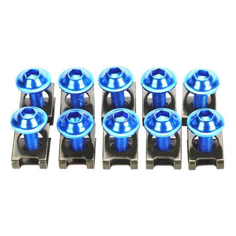 Carenado de chasis azul de 6mm, Kit de perno de trabajo, tornillo, aguja de ajuste rápido, tuerca de Clip CBR GSXR