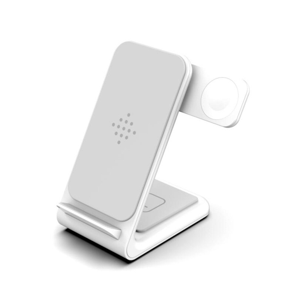 15W Qi Wireless Charging Stand Houder Voor Iphone 12 Pro Quick Charger Draadloze Oplader Dock Station Voor Apple Horloge airpods Pro: White