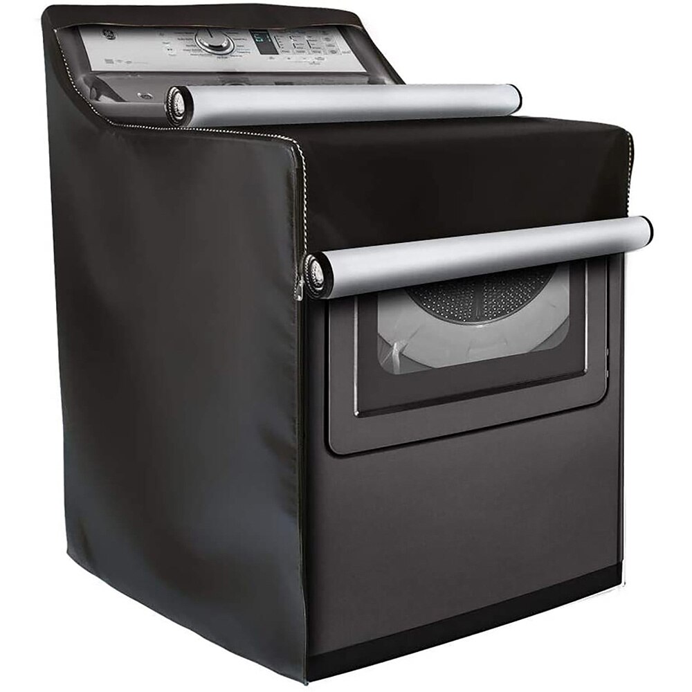 Washing Machine Cover Waterproof Dust-Proof Household Washing Machine Balcony Sunscreen Cover Oxford Grey/Black Dustproof: Black
