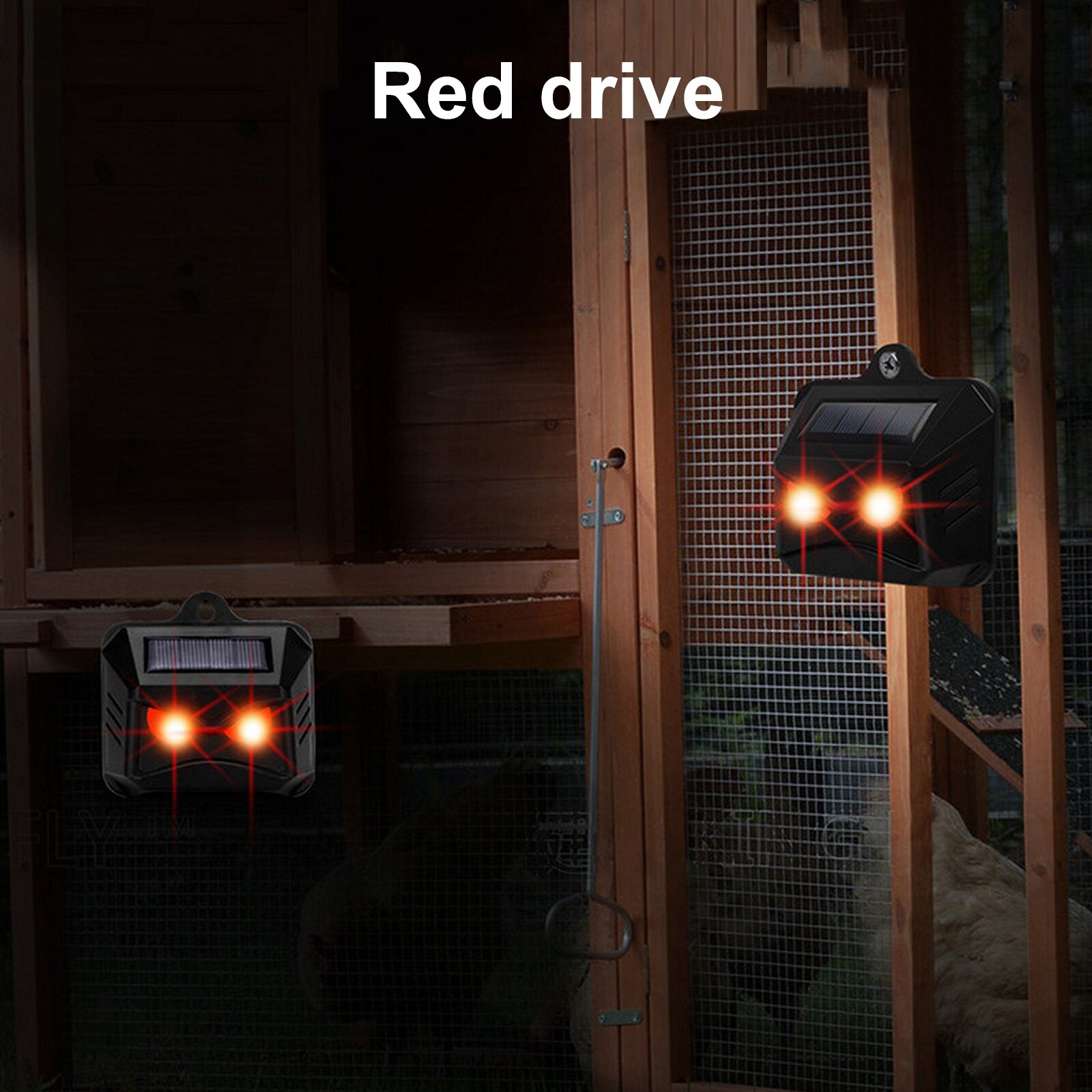 Solar Night Animal Repeller Wild Animal Predator Deterrent, with Red LED Light Effective Repellent Solar Charging Drive Repeller