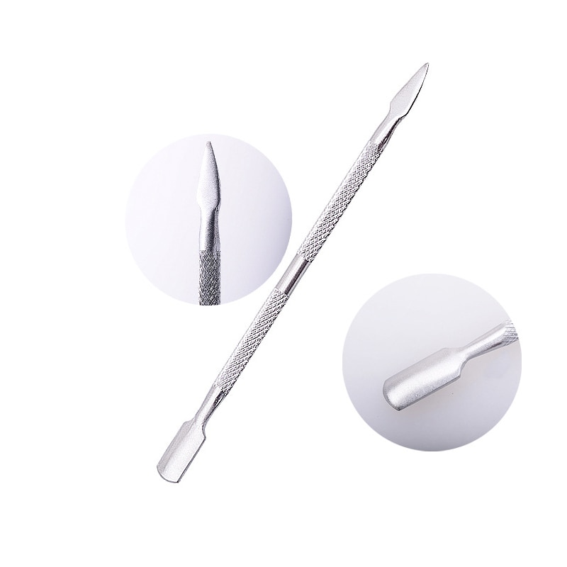 4 Uds cuchara para cutículas eliminador de cutícula de uñas de acero inoxidable eliminador de cutículas la piel muerta empujar manicura herramienta de cuidado de uñas