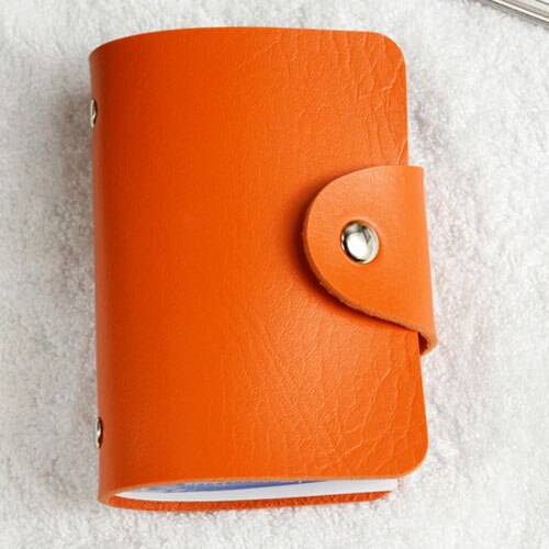 Mode PU Leer Functie 24 Bits Card Case Visitekaarthouder Mannen Vrouwen Credit Paspoort Card Bag ID Passport Card portemonnee: CH001 orange